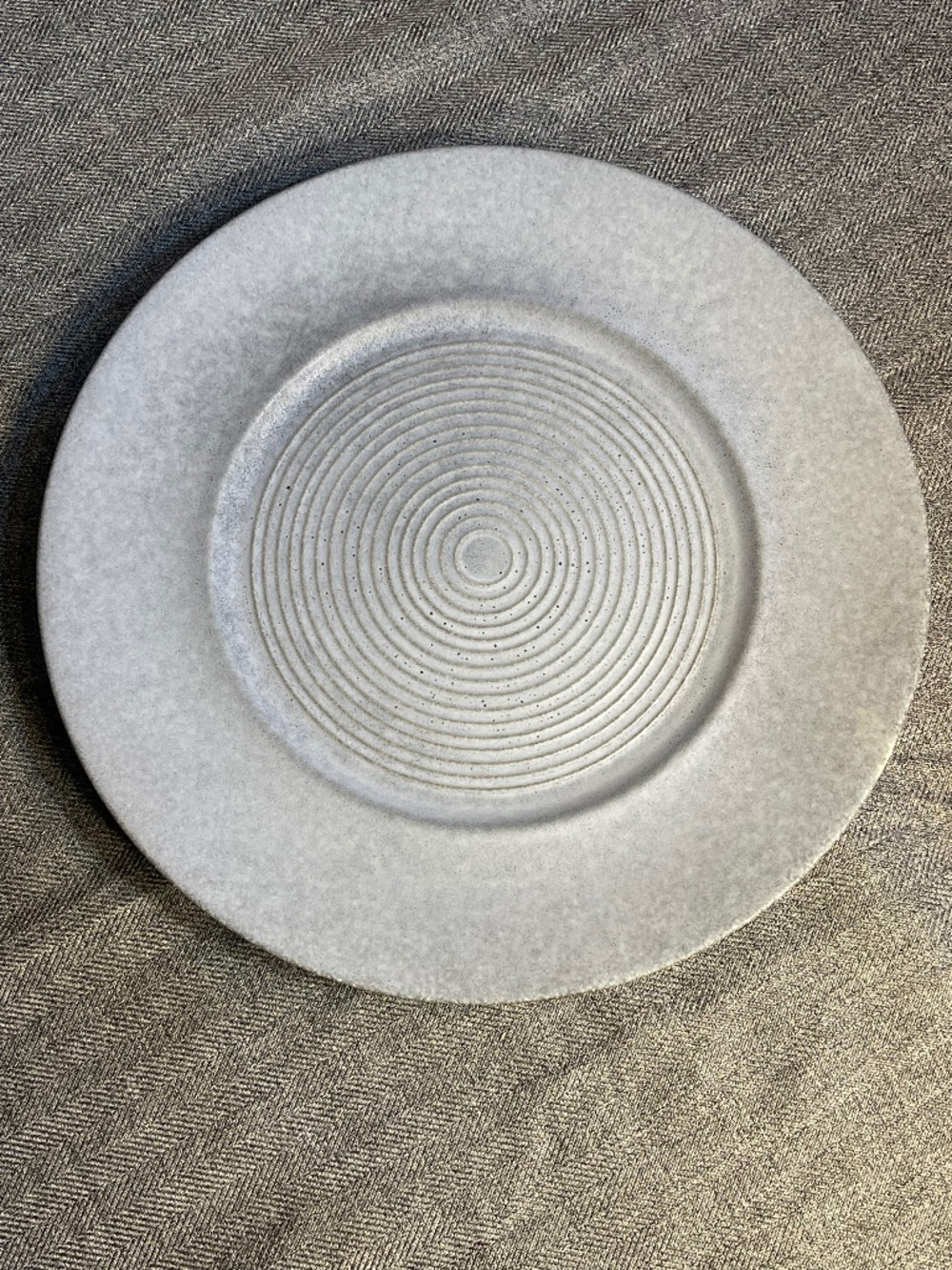 Stoneware Textured Dinner Plate - Light Gray